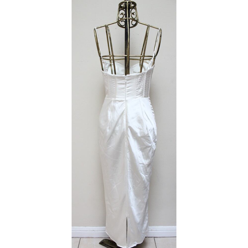 House of CB Ivory Charmaine Corset Midi Dress Size Medium - Picture 4 of 8
